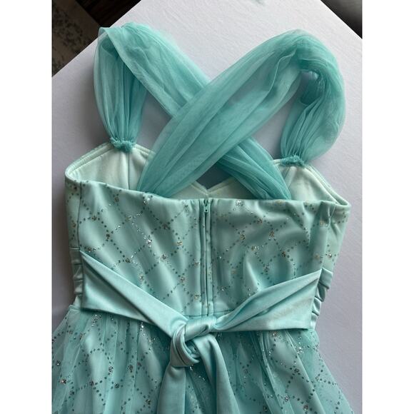 By & By Women's Jr 1 Fairy Formal Sparkle Mesh Mini Dress Prom Party Occasion - Picture 5 of 9